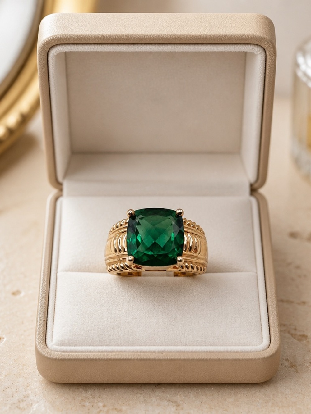 Size 6.5 Spinel 925 Gold vermeil over 925 Sterling Silver Ring